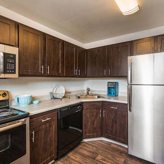 Kitchen at Village Gardens Apartments, Fort Collins, CO 80525