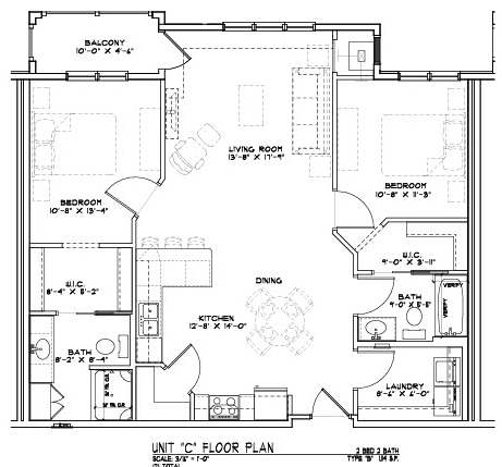 A floor plan of a house with a kitchen, living room, and bathrooms.