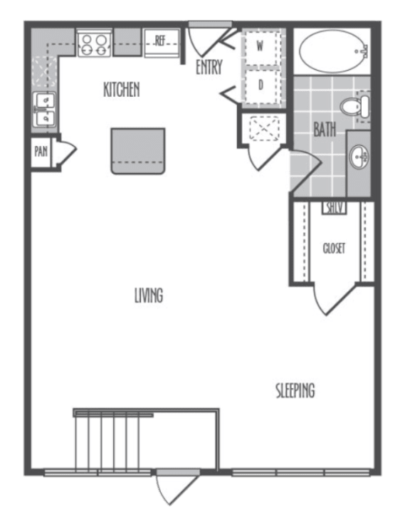 3000Sage - The Yorktown - 1 Bedroom 1Bath