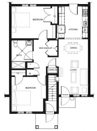  Floor Plan Canal Bluffs 2BR Flat