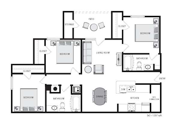 Floor Plan  a floor plan of a house with a black and white floor