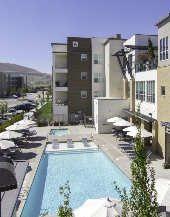 Aerial View of Parc West Pool Area