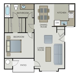 1 Bedroom 1 Bath B at Azul Apartments, Hemet, 92545