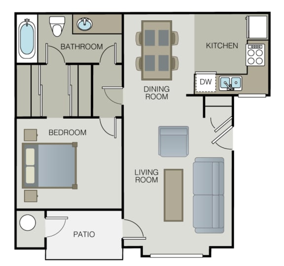 1 Bedroom 1 Bath B at Azul Apartments, Hemet, 92545