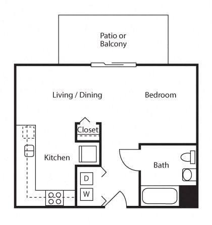 Floor Plan  Ruth Court Apartment_Seattle WA_Floor Plan_Studio