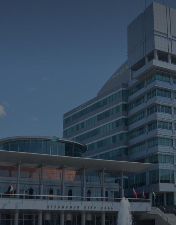 A modern building at The Maverick Apartments, Kitchener, ON