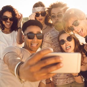 Group of Friends Taking a Selfie Together
