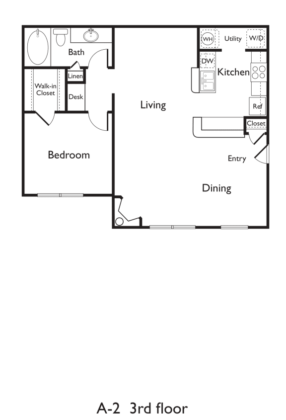 A3 (Premium) 1 bed 1 bath 826 sqft at Arboretum at South Mountain, Phoenix, AZ, 85044
