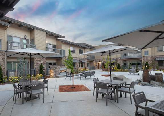 Courtyard at Hearthstone Lodge Senior Residences, California