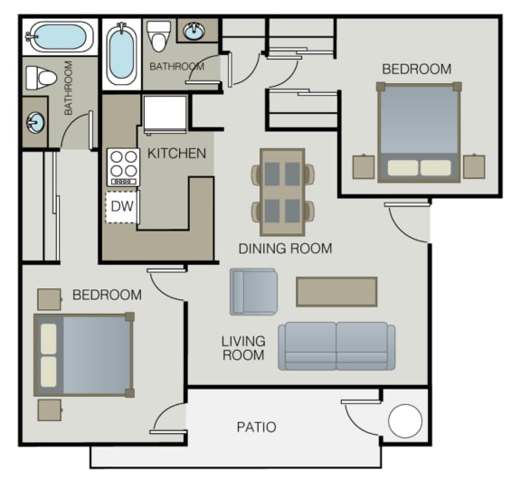 2 Bedroom 2 Bath B at Azul Apartments, Hemet
