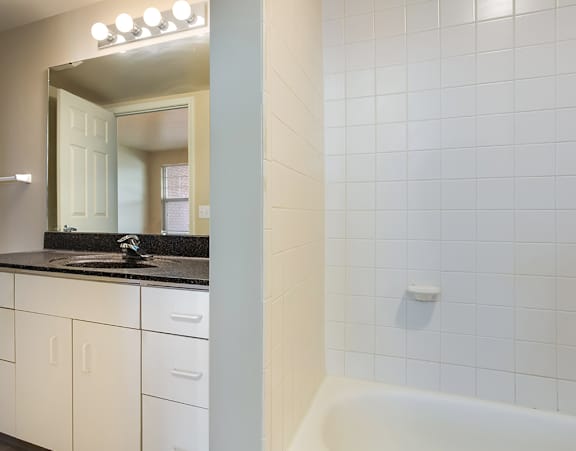 bathroom at longfellow heights apartments