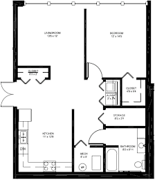  Floor Plan 1 Bedroom