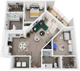 2 Bed 2 Bath Floor Plan | 1,172 Sq. Ft. at Artistry at Winterfield Apartments, Virginia 23112