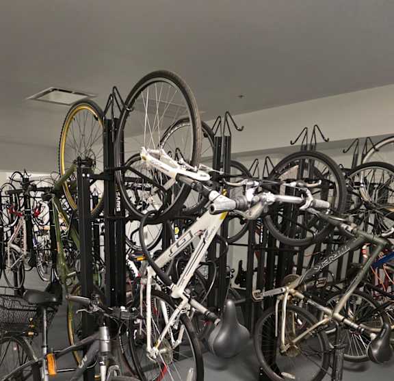 Bike storage room at Valo Apartments in the Southwest Waterfront neighborhood of Washington, DC 20024