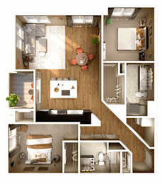 Bexley floor plan  at Keva Flats, Exton, PA