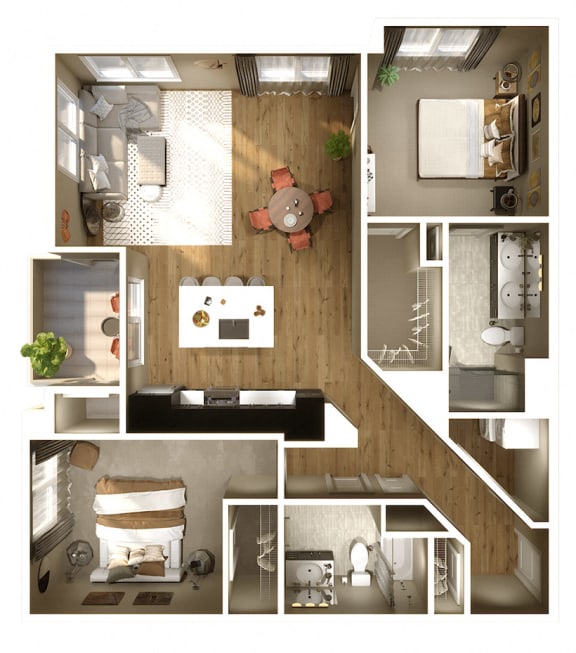 Bexley floor plan  at Keva Flats, Exton, PA