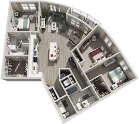 3 Bed 2.5 Bath Floor Plan | 1,561 Sq. Ft. at Lyric at Norton Commons Apartments, Prospect, KY