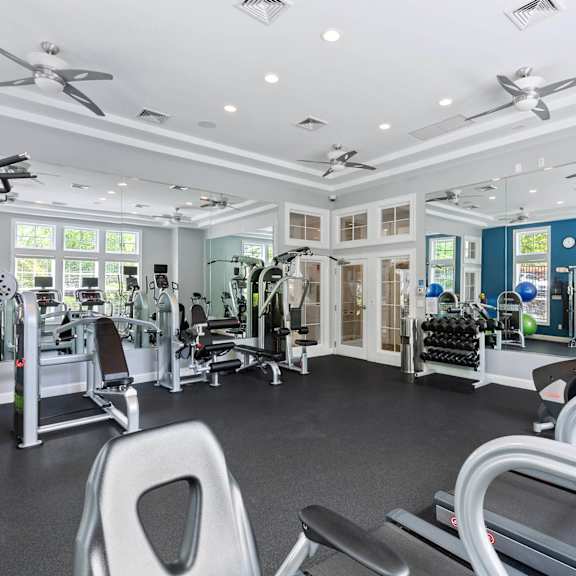 the gym is equipped with state of the art equipment