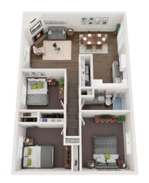 Floor Plan  Fernwood Court | 3x1