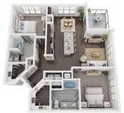 B2 Floor Plan at North Creek, Texas, 78634