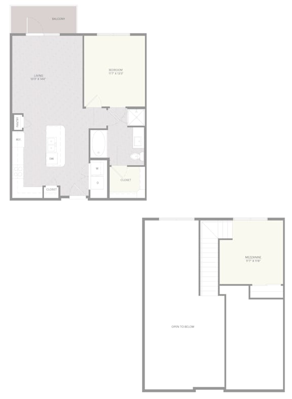 A floor plan of a house with a balcony, living room, dining room, kitchen, and two bathrooms.