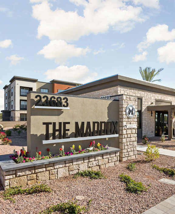 The Maddox sign at The Maddox Luxury Apartment Homes, Buckeye, AZ 85326