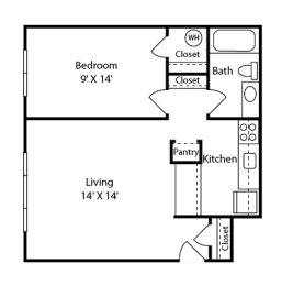  Floor Plan One Bed One Bath