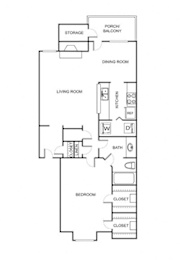 Architect's rendering of the A2 Floor Plan