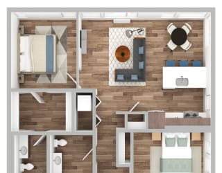 The Gabe Apartments in Portland, Oregon 2D Floor Plan