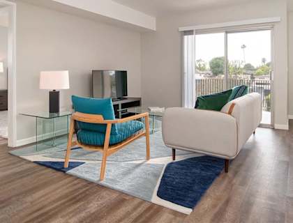 Sofa In Living Room at Los Robles Apartments, Pasadena, CA, 91101