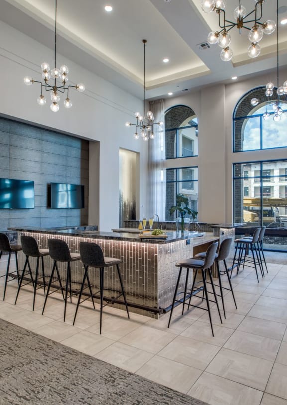 Resident Lounge with TV's, Coffee Bar and Shuffleboard at Berkshire Exchange, Texas