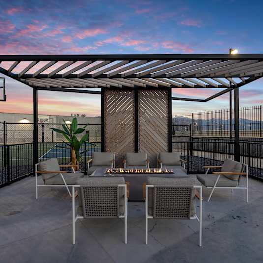 dawn lounge exterior at SevenO2 Main Apartments, Salt Lake City, Utah