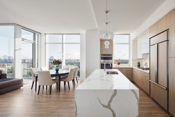 Sleek Modern Kitchen Design at The Apartments at Lincoln Common in Chicago