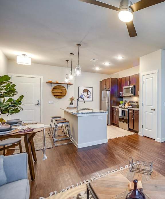 Discovery at the Realm Model Kitchen and Living Room