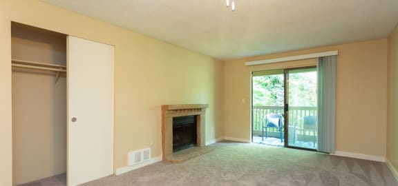 large living space with private balcony or patio