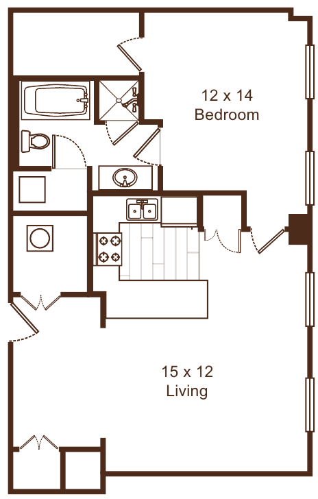 Transit 14 Floor Plan at Metro67, Tennessee, 38103