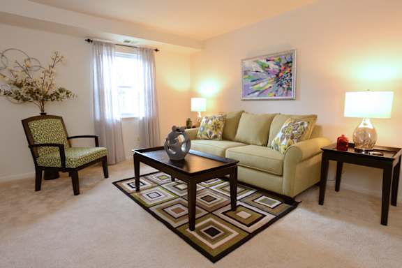 Living Room Interior at Kings Mill Apartments and Townhomes, Essex, MD
