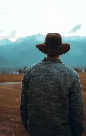 Man Admiring Mountain Views
