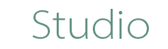 The image displays the word "Studio" in a green serif font.