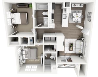 Lexington Farms - B2 - 2 bed 2 bath - 3D