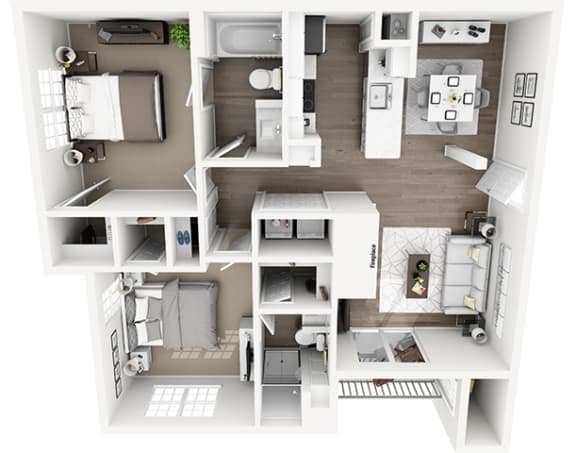 Lexington Farms - B2 - 2 bed 2 bath - 3D