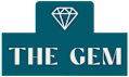 the logo for the gem with a blue background and the word the gem