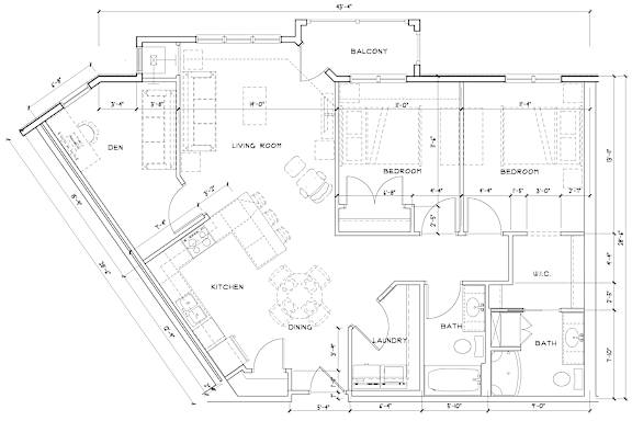 A floor plan of a unit labeled