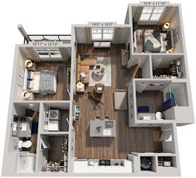 2 Bed 2 Bath | 1,174 Sq. Ft. at Farmhaus Apartments in Alabama, 35757