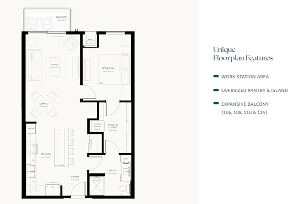 a floor plan of a martha 1 bedroom