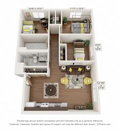  Floor Plan 3 Bedroom 60 Percent AMI
