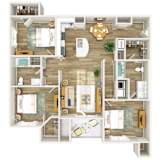The Carolinian Apartments in Wilson, North Carolina Three Bedroom Floor Plan