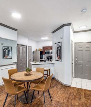 Palencia Apartments in Dallas, Texas Model Dining Area and Kitchen