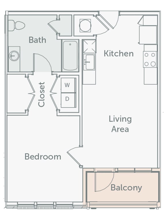 Element 29 - A05 ADA - 1bed-1bath - 2D floor plan