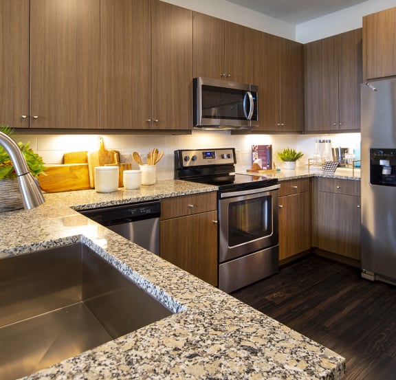 granite countertops and stainless steel
